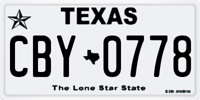 TX license plate CBY0778