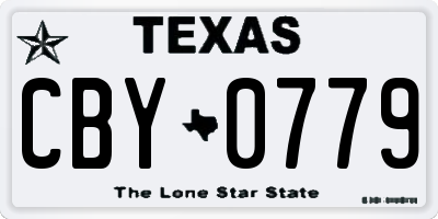 TX license plate CBY0779