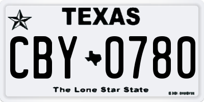 TX license plate CBY0780