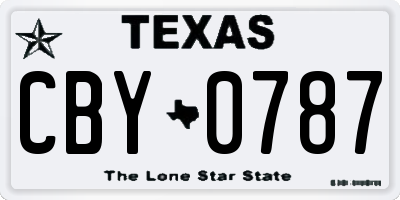 TX license plate CBY0787