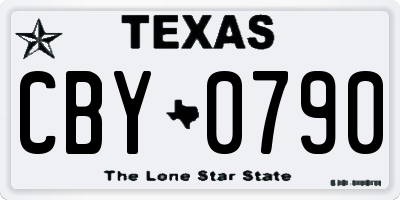 TX license plate CBY0790