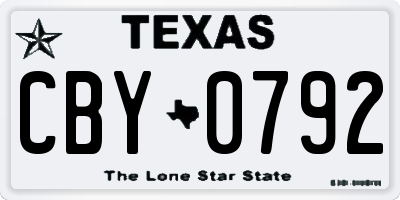 TX license plate CBY0792