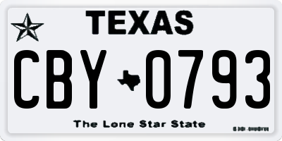 TX license plate CBY0793