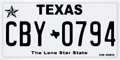 TX license plate CBY0794