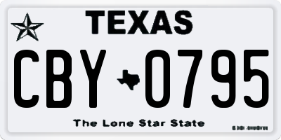TX license plate CBY0795