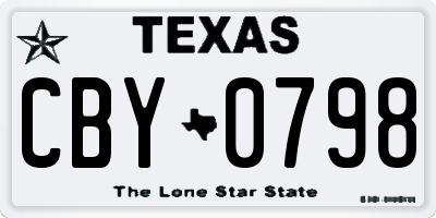TX license plate CBY0798