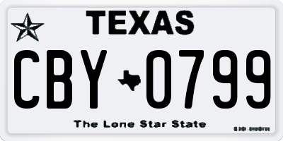 TX license plate CBY0799