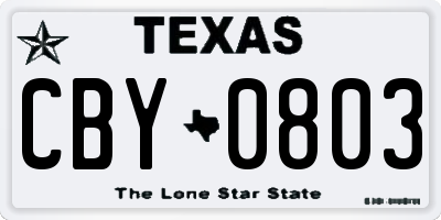 TX license plate CBY0803
