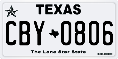 TX license plate CBY0806