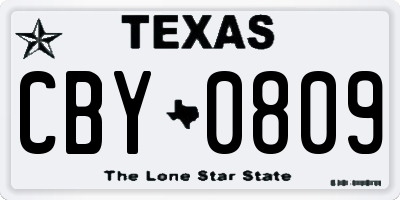 TX license plate CBY0809