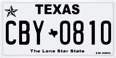 TX license plate CBY0810