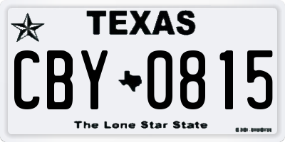 TX license plate CBY0815