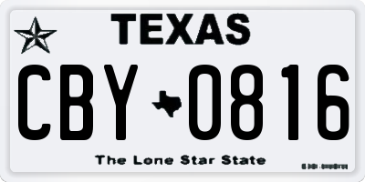 TX license plate CBY0816