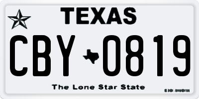 TX license plate CBY0819