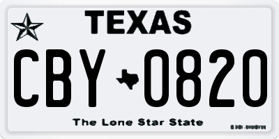 TX license plate CBY0820