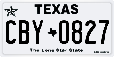 TX license plate CBY0827