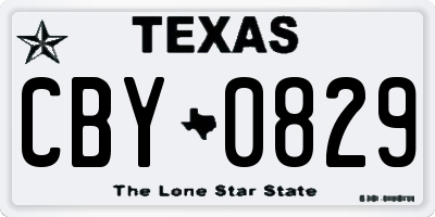 TX license plate CBY0829