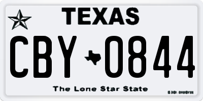 TX license plate CBY0844