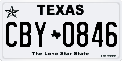 TX license plate CBY0846