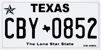 TX license plate CBY0852
