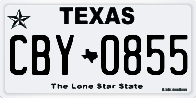 TX license plate CBY0855