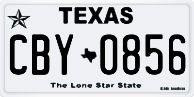 TX license plate CBY0856