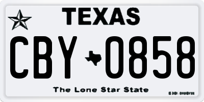 TX license plate CBY0858