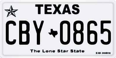 TX license plate CBY0865