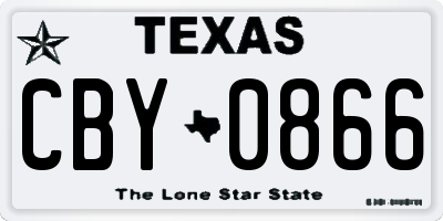 TX license plate CBY0866