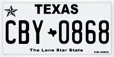 TX license plate CBY0868