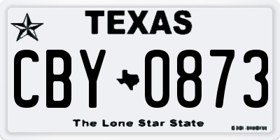 TX license plate CBY0873