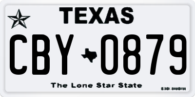 TX license plate CBY0879