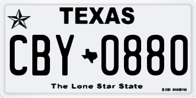 TX license plate CBY0880