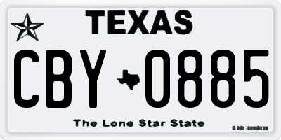 TX license plate CBY0885