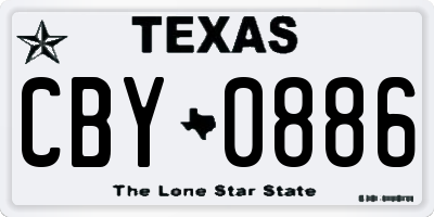 TX license plate CBY0886