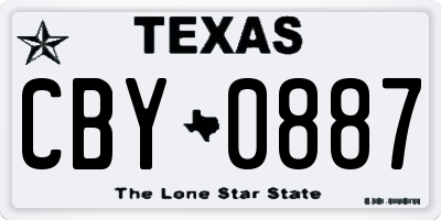 TX license plate CBY0887