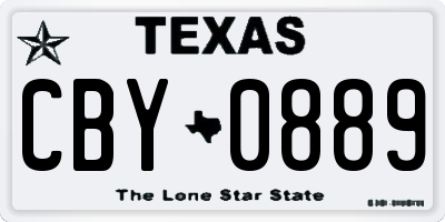 TX license plate CBY0889