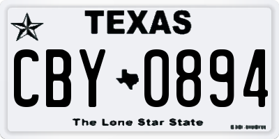 TX license plate CBY0894