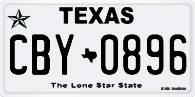 TX license plate CBY0896