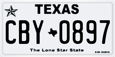 TX license plate CBY0897