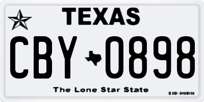 TX license plate CBY0898