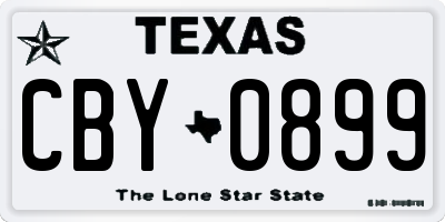 TX license plate CBY0899