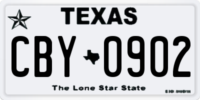 TX license plate CBY0902