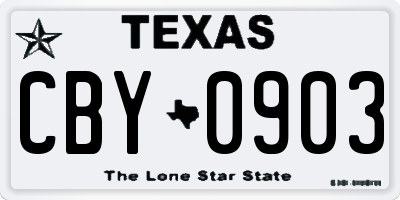TX license plate CBY0903