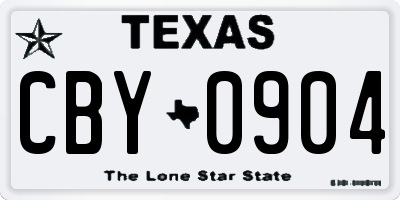 TX license plate CBY0904