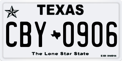 TX license plate CBY0906