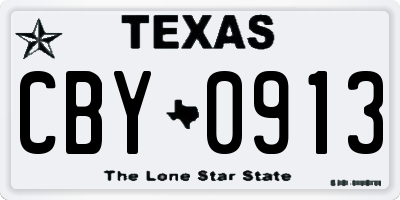 TX license plate CBY0913
