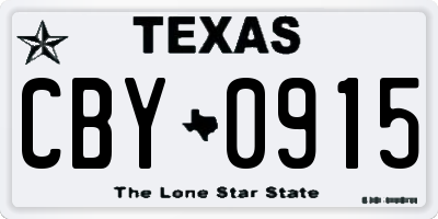 TX license plate CBY0915