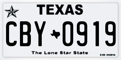 TX license plate CBY0919