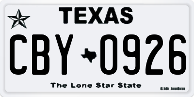 TX license plate CBY0926
